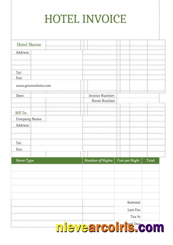 Sample Hotel Invoice